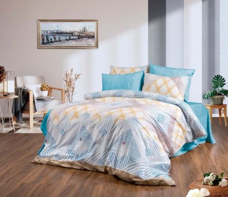 Lenjerii de pat imprimate - Lenjerie de pat imprimata, Ranforce satinat, model 13, Gecor