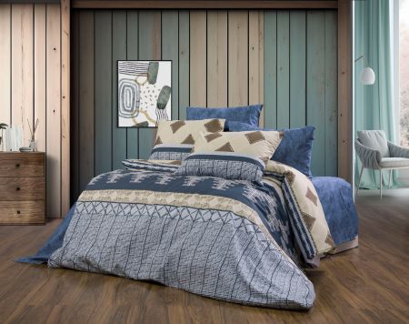 Lenjerii de pat imprimate - Lenjerie de pat imprimata, Ranforce satinat, model 16, Gecor