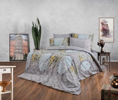 Lenjerii de pat imprimate - Lenjerie de pat imprimata, Ranforce satinat, model 2, Gecor