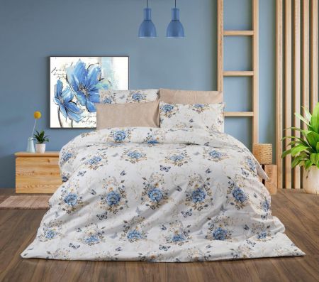 Lenjerii de pat imprimate - Lenjerie de pat imprimata, Ranforce satinat, model 26, Gecor