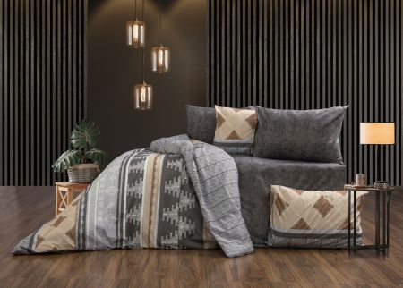 Lenjerii de pat imprimate - Lenjerie de pat imprimata, Ranforce satinat, model 27, Gecor