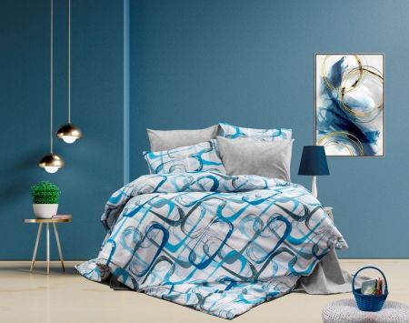 Lenjerii de pat imprimate - Lenjerie de pat imprimata, Ranforce satinat, model 3, Gecor