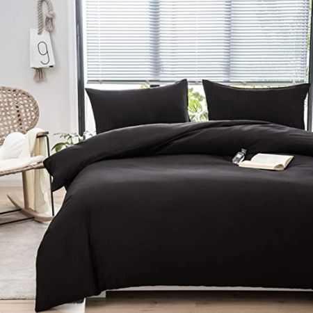 Lenjerii de pat - Lenjerie de pat jersey, cu fermoar, 120 gr/mp, negru, 48, 100% bumbac, Gecor
