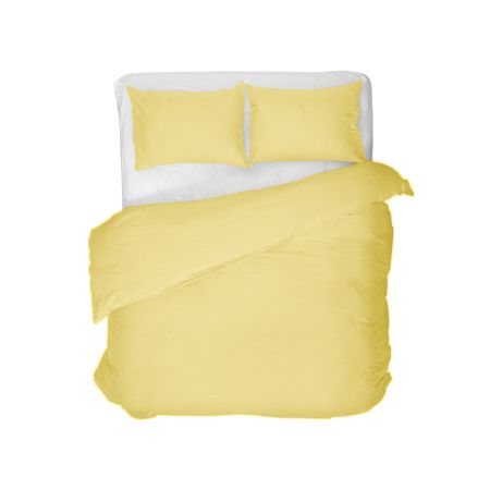 Lenjerii de pat - Lenjerie de pat jersey, cu fermoar, 120gr/mp, galben, 40, 100% bumbac, Gecor