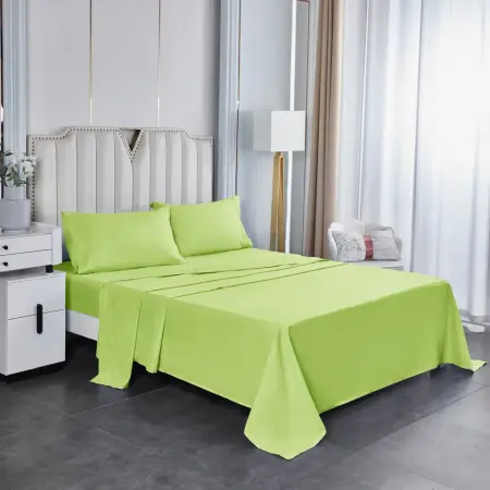 Lenjerii de pat - Lenjerie de pat jersey, cu fermoar, 120gr/mp, verde fosforescent, 36, 100% bumbac, Gecor