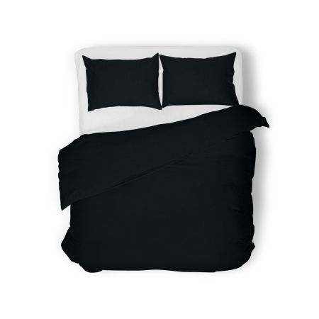 Lenjerii de pat - Lenjerie de pat jersey, cu fermoar, 140 gr/mp, negru, 48, 100% bumbac, Gecor