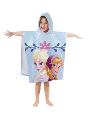 Produse copii cu licenta - Poncho Frozen ice flowers, Disney, 60x120 cm, 100% bumbac, cod 00487268, Gecor