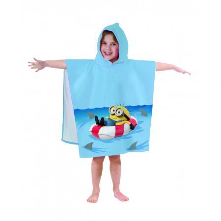 Produse copii cu licenta - Poncho Minions Phil, Disney, 60x120 cm, 100% bumbac, cod 073, Gecor
