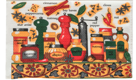 Prosoape de bucatarie - Set 3 prosoape de bucatarie imprimate, fagure, 50 x 65 cm, spices, 100 % bumbac, Gecor