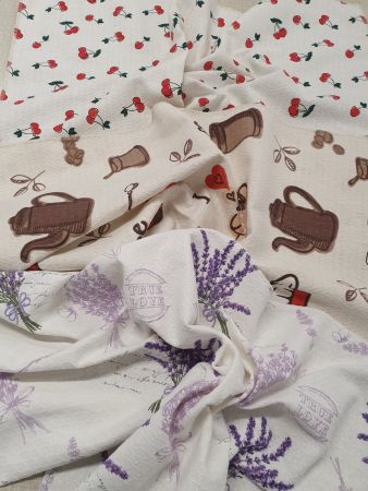 Prosoape de bucatarie - Set 3 prosoape de bucatarie imprimate, fagure, all season, 100 % bumbac, Gecor