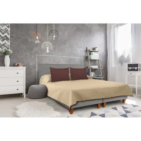Cuverturi / Paturi - Set cuvertura cu husa perna, microfibra bicolora, Gecor
