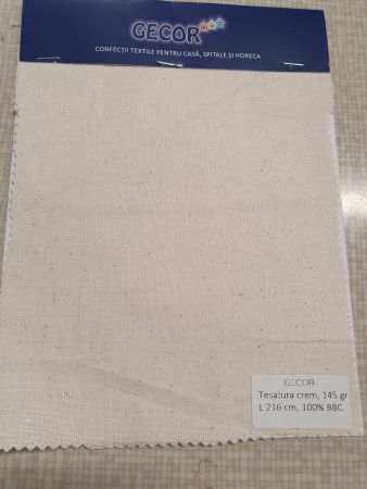 Tesaturi color - Tesatura bumbac crem, 145 gr/mp, latime 215 cm, Gecor