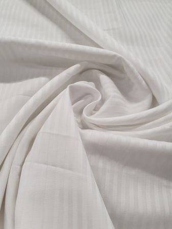 Tesaturi albe - Tesatura damasc cu dungi de 0.4 cm, 140 gr/mp, 305 cm, Gecor, Alb