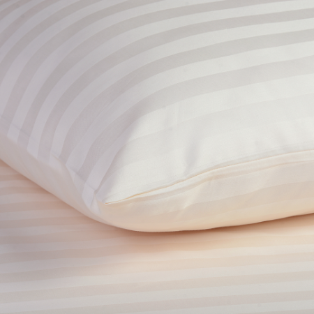 Tesaturi albe - Tesatura damasc cu dungi de 2 cm, 100% bumbac,140 gr/mp, latime 305 cm, Gecor, Ecru VAT