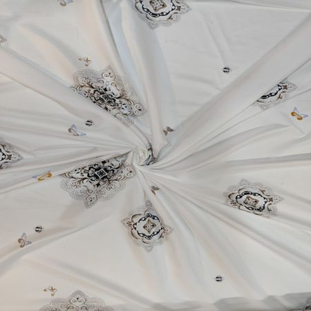 Tesaturi & Metraje - Tesatura imprimata microfibra, model 5766-5 Medalion, Gecor, latime 225 cm, 75gr/mp