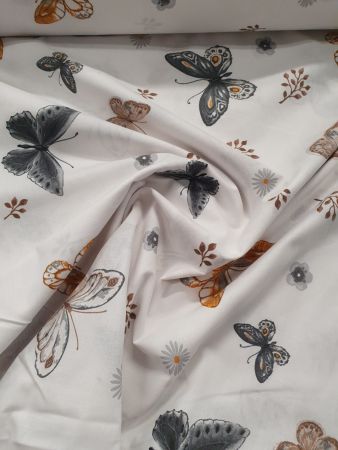 Tesaturi & metraje - Tesatura ranforce imprimat, model fluturi, Gecor, latime 240 cm, 120 gr / mp