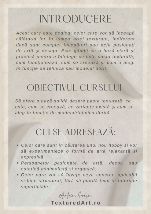 Curs PDF – Fundamentele Artei Texturate: Pasta Texturată [2]