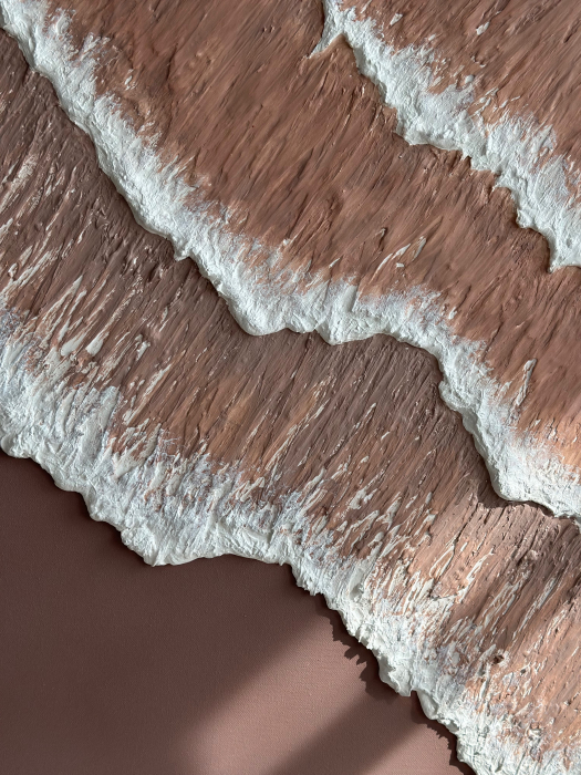 Tablou cu valuri texturate ,,Mocha Mousse'' [2]