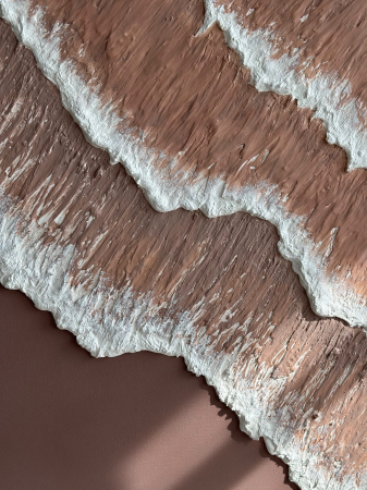 Tablou cu valuri texturate ,,Mocha Mousse'' [1]