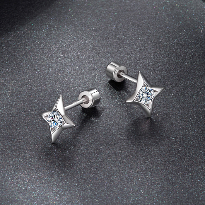 Cercei Moissanite Argint Stars [4]