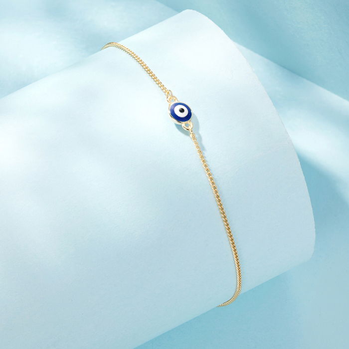 Bratara de glezna din Argint Evil Eye Placata cu Aur [4]