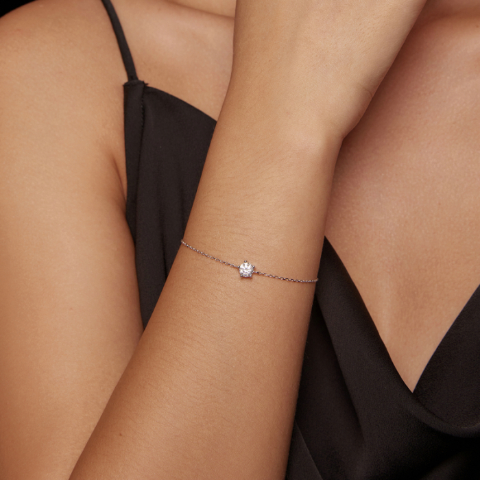 Bratara Moissanite Argint Solitaire [5]