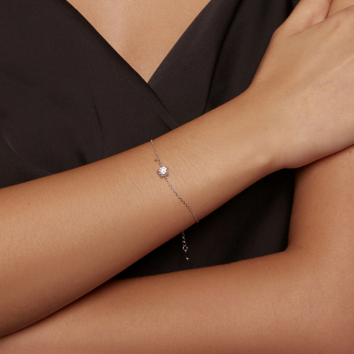 Bratara Moissanite Argint Solitaire [6]