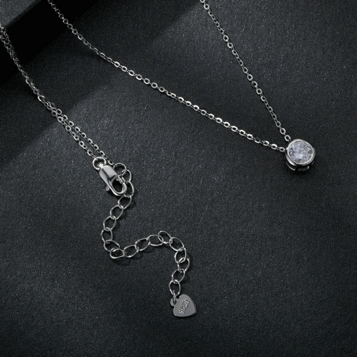 Colier Moissanite Argint Solitaire [5]