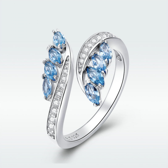 Inel reglabil din Argint Azure Leaf [3]