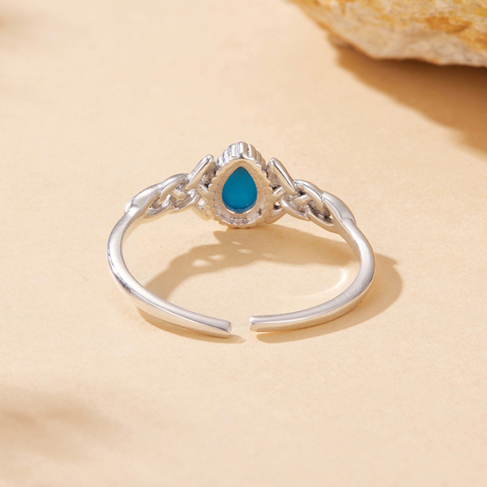 Inel reglabil din Argint Celtic Turquoise [5]