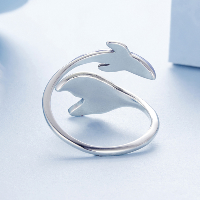 Inel reglabil din Argint Dolphin [5]