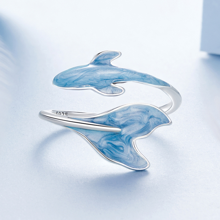 Inel reglabil din Argint Dolphin [4]