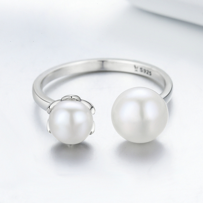 Inel reglabil din Argint Duo Pearl [4]
