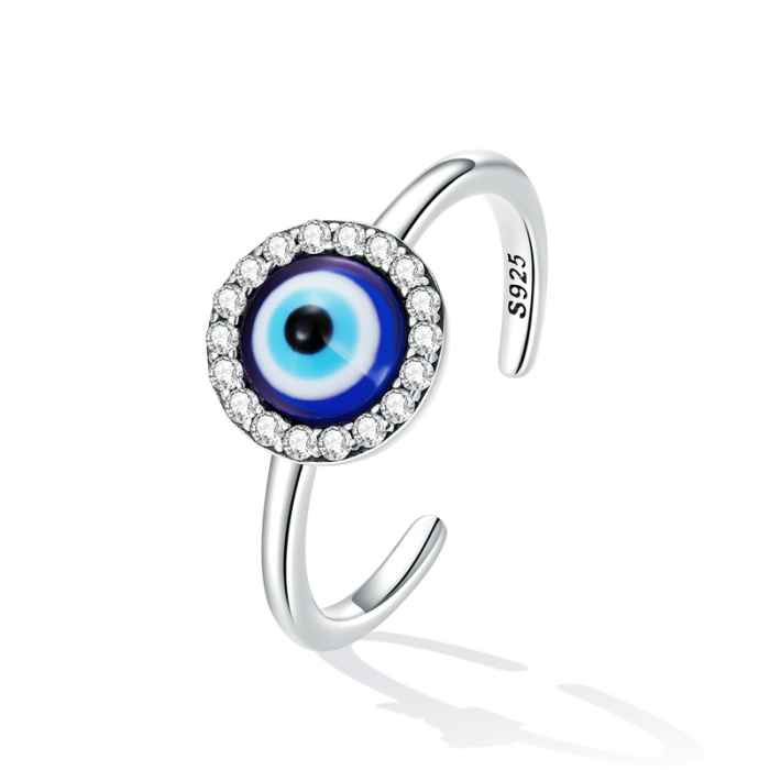 Inel reglabil din Argint Evil Eye [3]