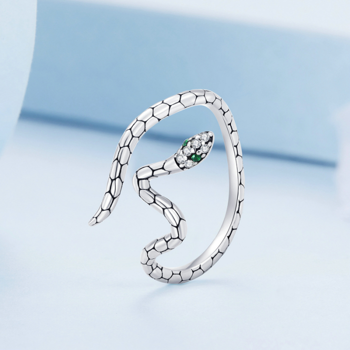 Inel reglabil din Argint Silver Snake [3]