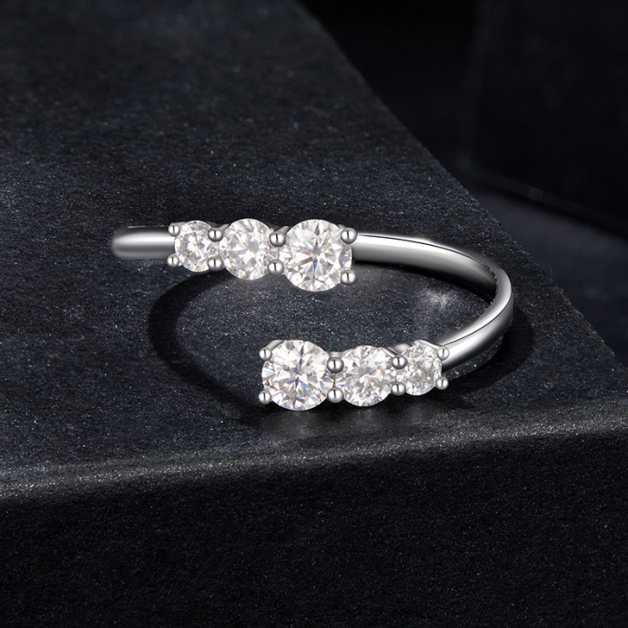 Inel reglabil Moissanite Argint Symphony [4]