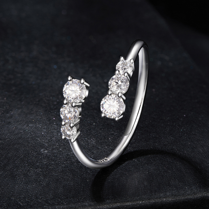Inel reglabil Moissanite Argint Symphony [3]