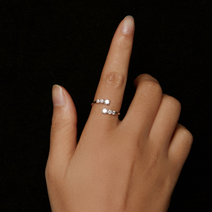 Inel reglabil Moissanite Argint Symphony [6]