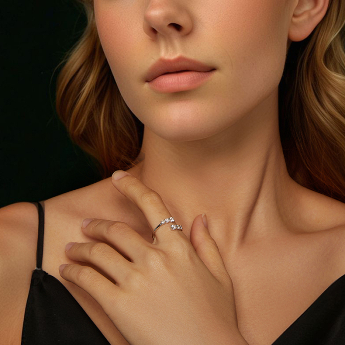 Inel reglabil Moissanite Argint Symphony [7]