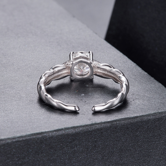 Inel reglabil Moissanite Argint Twist [5]