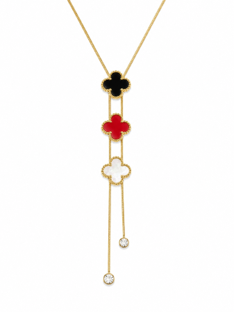 TOATE PRODUSELE - Colier Triple Clover cu Finisaj Auriu