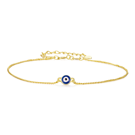 BRATARI DE PICIOR - Bratara de glezna din Argint Evil Eye Placata cu Aur