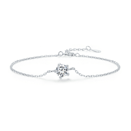 Colecția Moissanite ARGINT - Bratara Moissanite Argint Solitaire