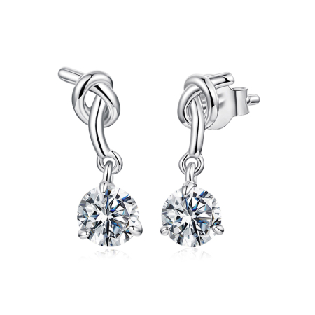 Colecția Moissanite ARGINT - Cercei Moissanite Argint Solitaire