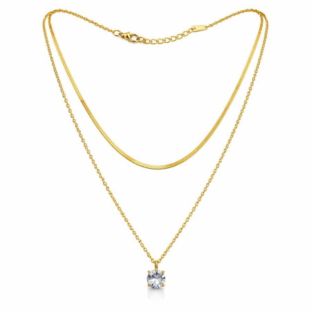 TOATE PRODUSELE - Colier Double Shine cu Finisaj Auriu