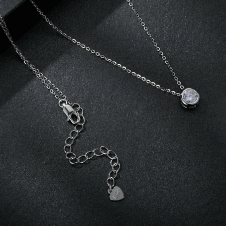 Colier Moissanite Argint Solitaire [4]