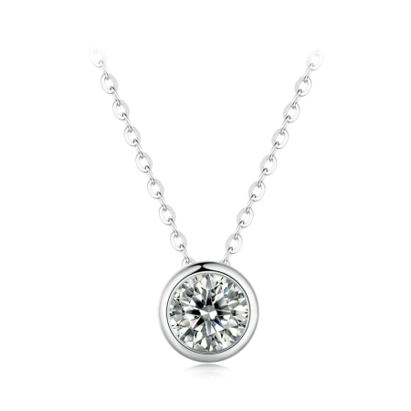 Colecția Moissanite ARGINT - Colier Moissanite Argint Solitaire