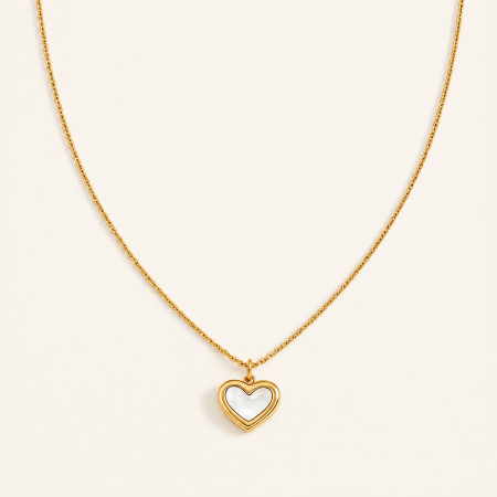 TOATE PRODUSELE - Colier White Heart cu Finisaj Auriu