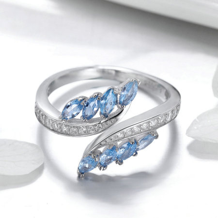 Inel reglabil din Argint Azure Leaf [3]