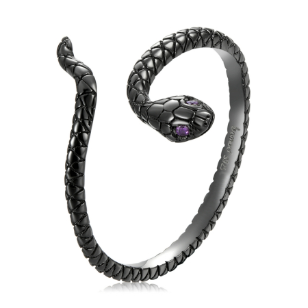 INELE - Inel reglabil din Argint Black Snake